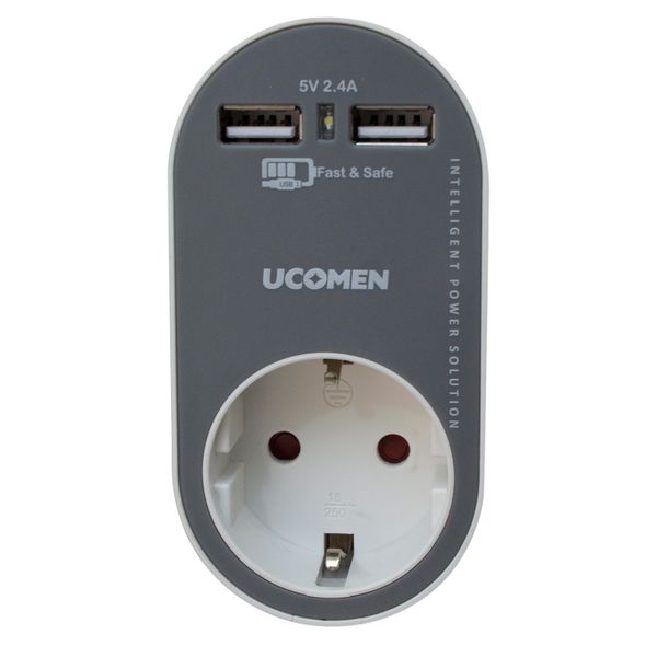 Sạc USB cao cấp Ucomen tích hợp ổ điện Schuko PA-GEA-01SU2