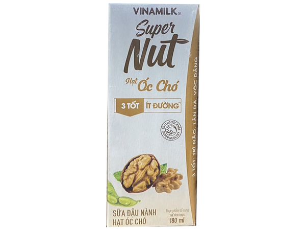 Sữa Đậu Nành Vinamilk Super Nut Hạt Óc Chó Hộp 180ml