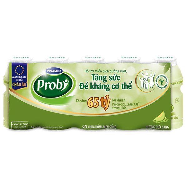 Sữa chua uống Vinamilk Probi hương dưa gang 65ml lốc 10