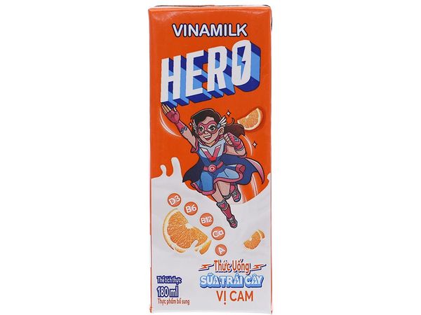 Sữa trái cây vị cam Vinamilk Hero 180ml