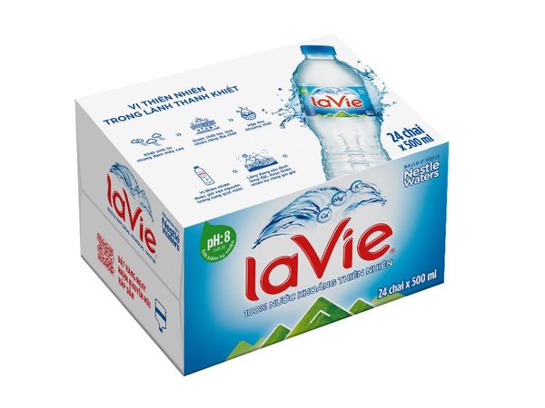 Thùng 24 Chai Nước khoáng Lavie 500ml/Chai