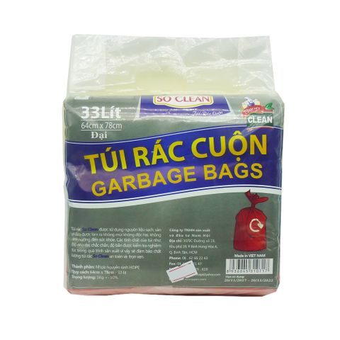 Túi rác 3 cuộn So Clean Vàng 64cm * 78cm