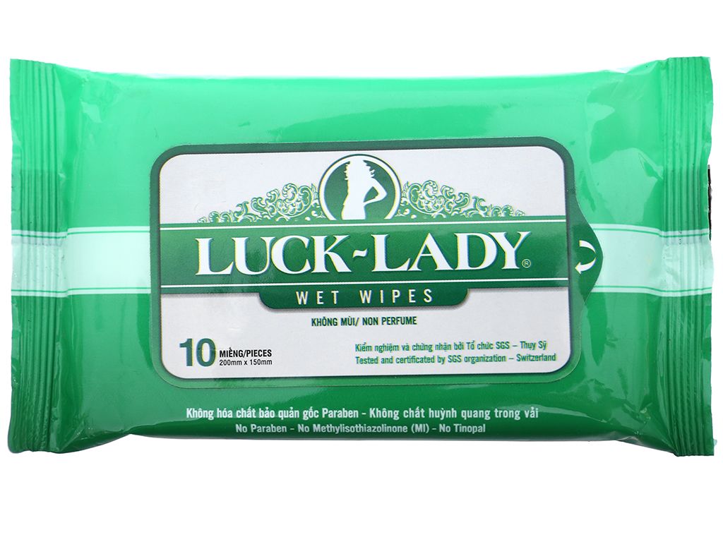 Khăn ướt vệ sinh Luck-Lady 10 tờ không mùi – Genshai