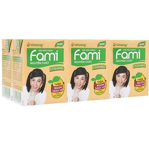 Sữa đậu nành Fami nguyên chất ít đường 200ml