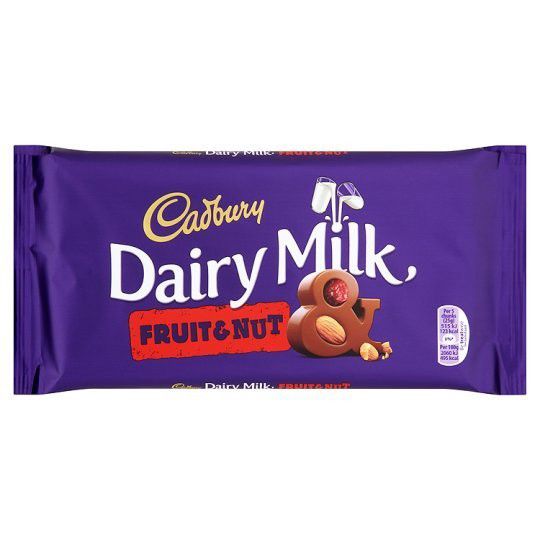 Sô cô la trái cây & hạt Cadbury Dairy Milk 160gr