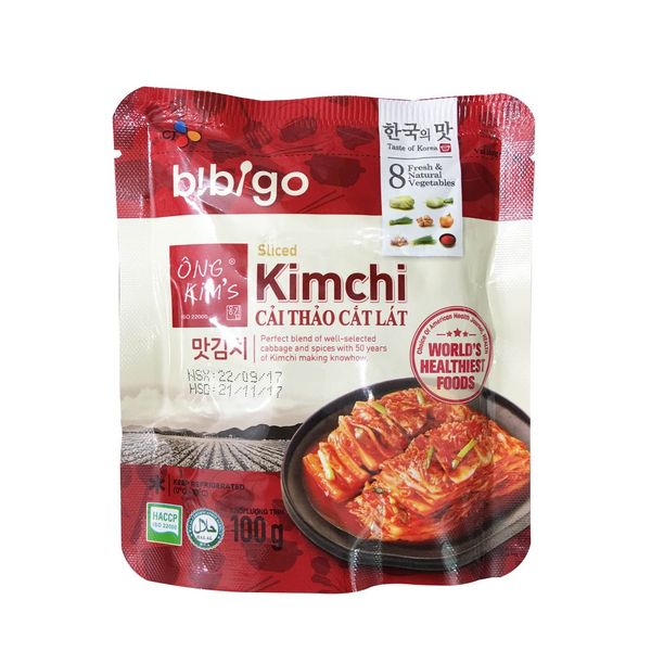 Kimchi cải thảo cắt lát Bibigo Ông Kims 100g