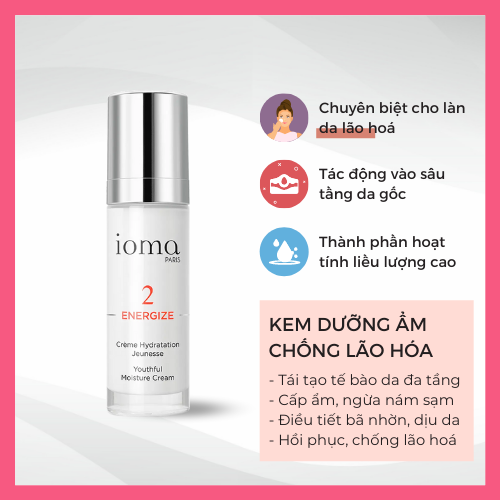 Kem kích hoạt trẻ hóa xóa nhăn ngày & đêm Ioma Paris Youthful Moisture Cream - Day and Night 30ML