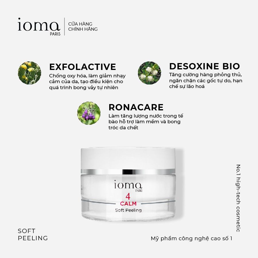 Tẩy da chết enzyme dành cho da nhạy cảm IOMA Paris Soft Peeling 50ml