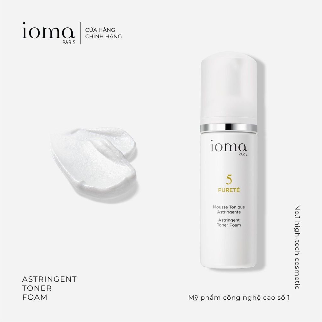 Toner tạo bọt làm sạch se khít lỗ chân lông Ioma Paris Astringent Toner Foam 150ML