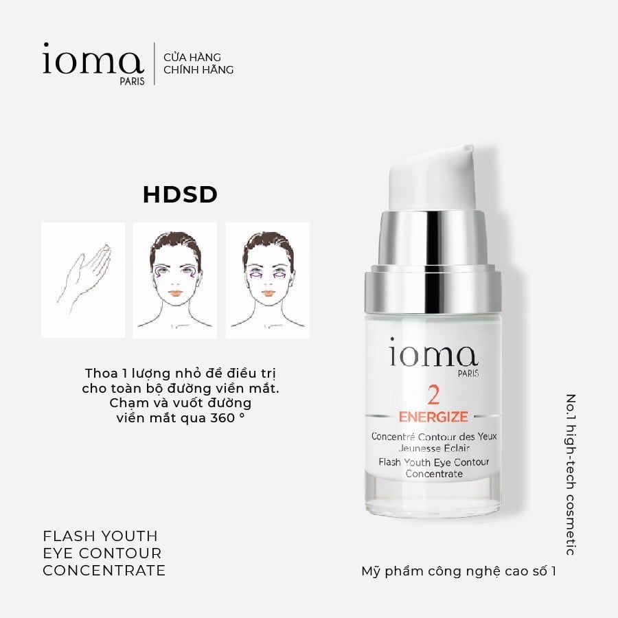 Tinh chất trẻ hóa da vùng mắt tức thì Ioma Paris Flash Youth Eye Contour Concentrate 15ML