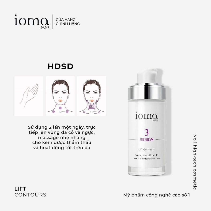 Kem trẻ hóa da vùng cổ Ioma Paris Lift Contours 50ML