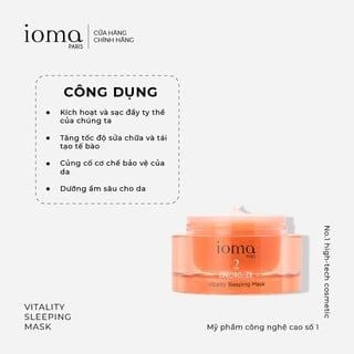 Mặt nạ ngủ cung cấp năng lượng tế bào Ioma Paris Vitality Sleeping Mask 50G