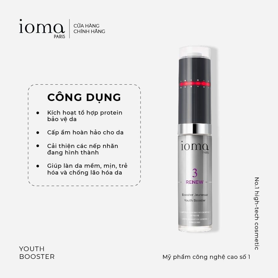 Booster phục hồi và chống lão hóa Ioma Paris Youth Booster with Hydration Sensor 50ML