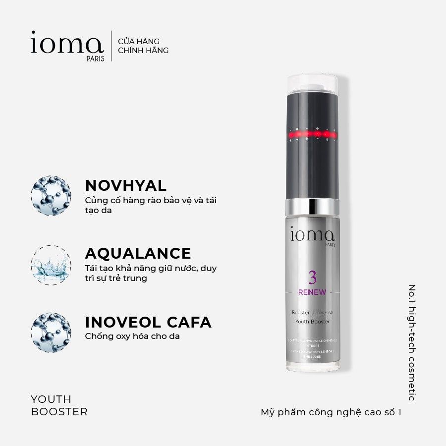 Booster phục hồi và chống lão hóa Ioma Paris Youth Booster with Hydration Sensor 50ML