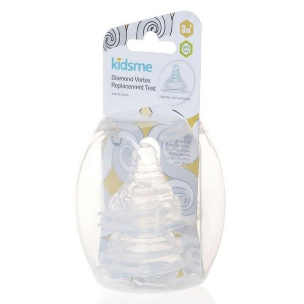  [ Mua 2 tặng 1 ] Núm ti bình sữa kim cương cổ rộng kidsme - 2 cái 