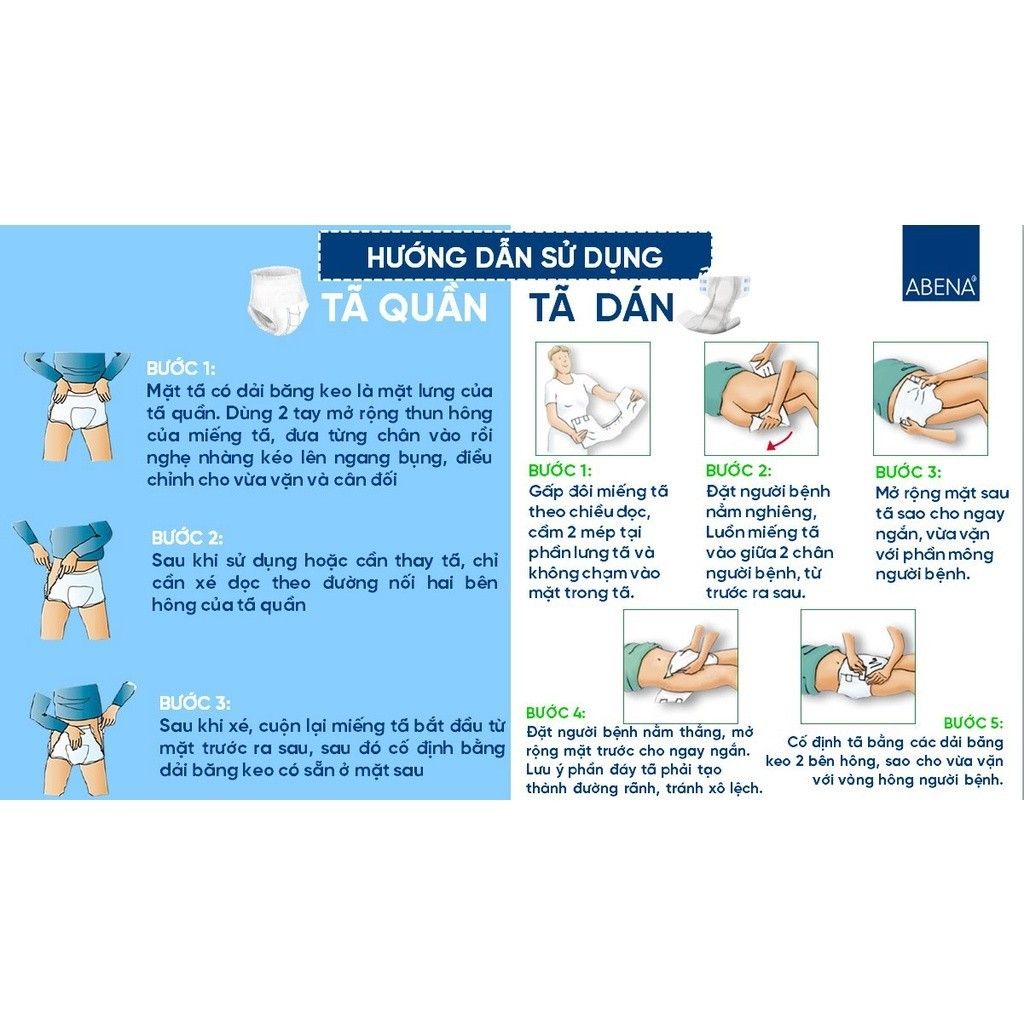  Tã quần người lớn cao cấp Abena Pants Premium siêu thấm hút lên đến 2.4 lít thoải mái để ngủ qua đêm- (Gói 15 miếng) 