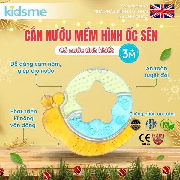  Cắn nướu mềm có nước hình con ốc sên kidsme 