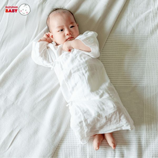  Áo sơ sinh Chitosan kháng khuẩn Suzuran Japan - Dài 