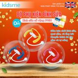  Bộ phụ kiện bình sữa cổ rộng kidsme (bàn chải/nắp/quai cầm/ống hút) - Màu chanh, 160241 
