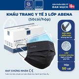  Khẩu trang y tế 3 lớp Abena kháng khuẩn mỏng nhẹ chống khói bụi vi khuẩn  (Hộp 50 cái) 