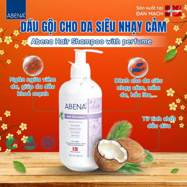  Dầu gội Abena Hair Shampoo with perfume -Nhập khẩu Đan Mạch (Chai 250ml) 
