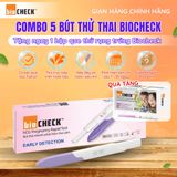  Combo 5 bút thử thai Biocheck tặng ngay 1 hộp que thử rụng trứng Biocheck 