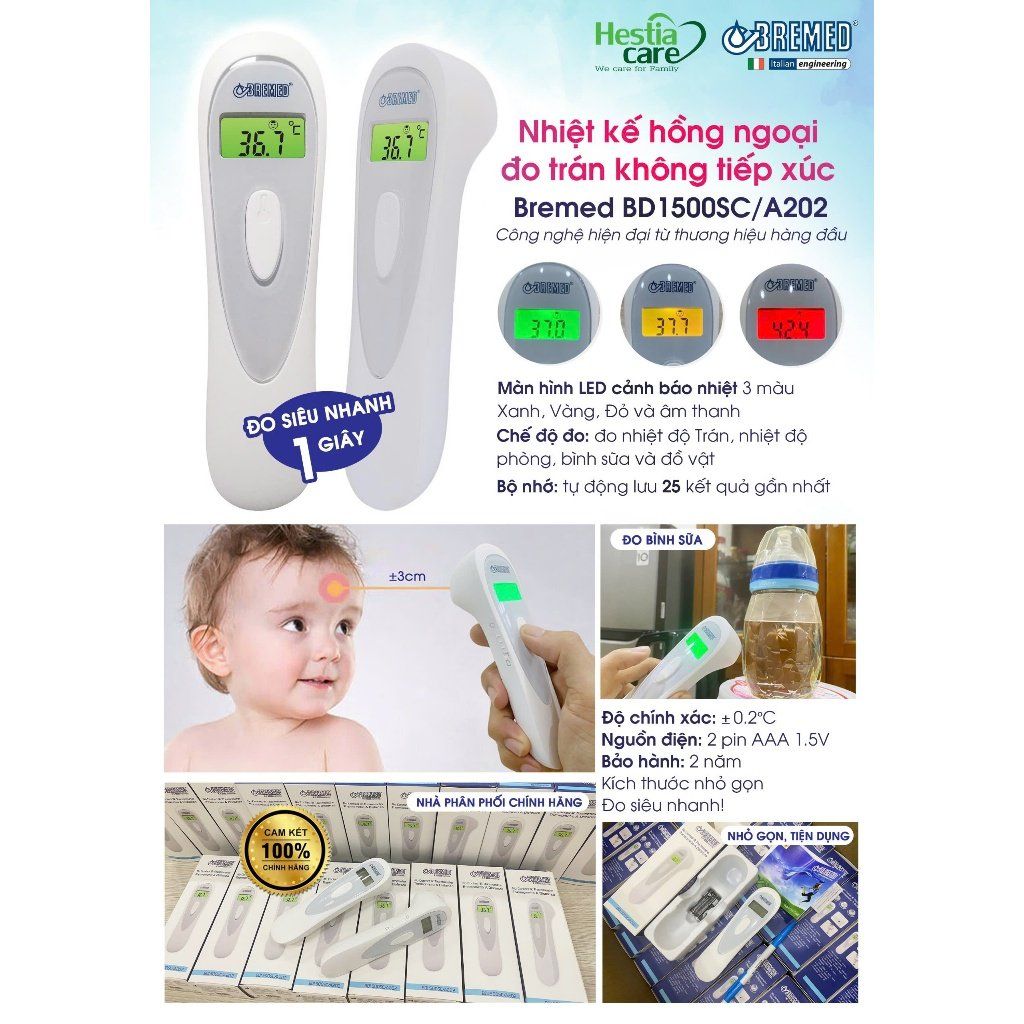  [ Chính Hãng ] Nhiệt Kế hồng ngoại đo trán không tiếp xúc Tiện Lợi An toàn cho bé  BD1500SC/A202 