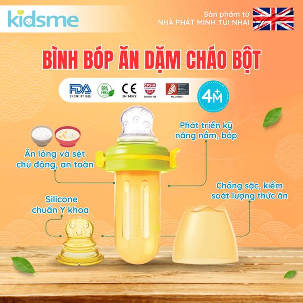  Bình Bóp Ăn Dặm Cháo Bột kidsme - Từ 04 Tháng Tuổi 