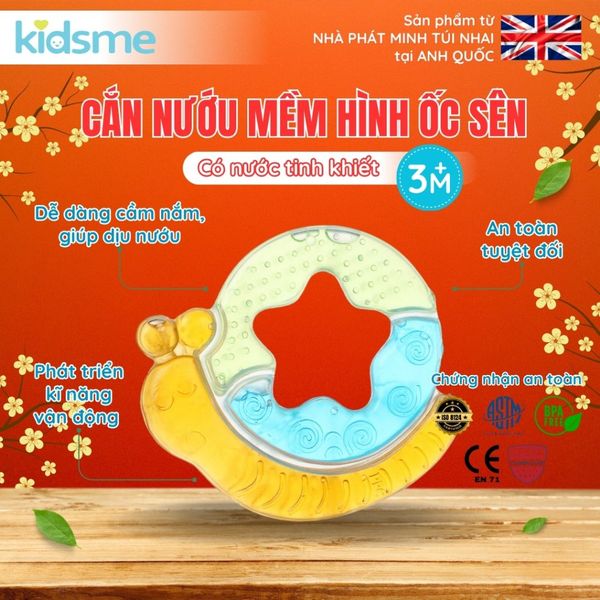  Cắn nướu mềm có nước hình con ốc sên kidsme 
