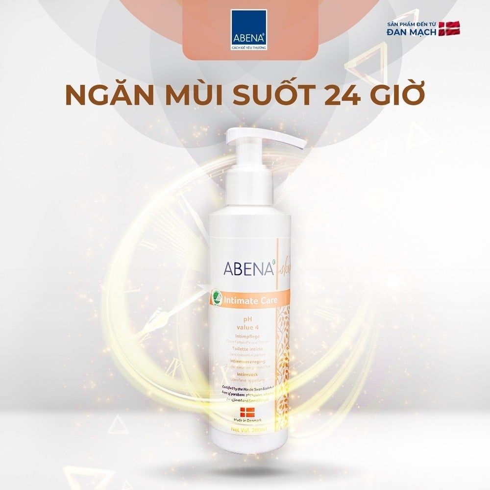  [ Mua 2 tặng mini 0 ] Dung dịch vệ sinh phụ nữ Abena Intimate Care - Nhập khẩu Đan Mạch - pH 4.0 (Chai 200ml 