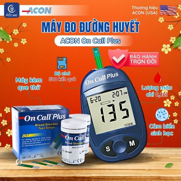  Máy đo đường huyết ACON On Call Plus - Đo nhanh trong 10S bảo hành trọn đời 
