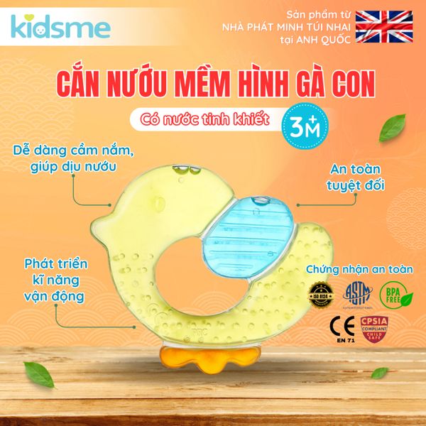  Cắn nướu mềm có nước hình con gà kidsme 