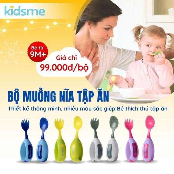  Bộ nĩa và muỗng tập ăn kidsme - Thích hợp cho bữa ăn của bé 