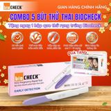  Combo 5 bút thử thai Biocheck tặng ngay 1 hộp que thử rụng trứng Biocheck 