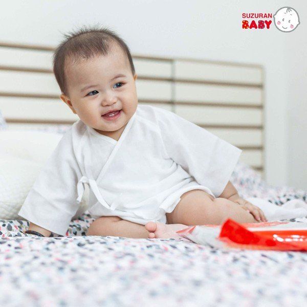  Áo sơ sinh Chitosan kháng khuẩn Suzuran Japan - Ngắn 