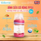 Bình sữa cổ rộng PPSU kidsme 120ml 