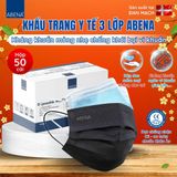  Khẩu trang y tế 3 lớp Abena kháng khuẩn mỏng nhẹ chống khói bụi vi khuẩn  (Hộp 50 cái) 