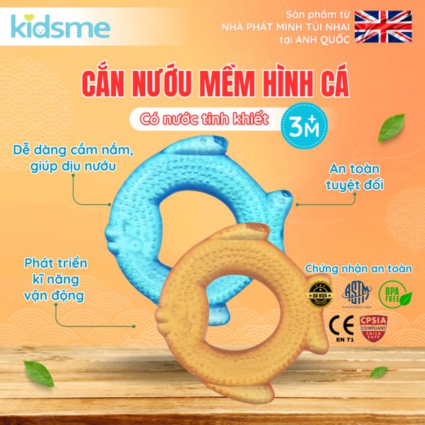  Cắn nướu mềm có nước hình cá kidsme. 