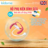  Bộ phụ kiện bình sữa cổ rộng kidsme (bàn chải/nắp/quai cầm/ống hút) - Màu chanh, 160241 