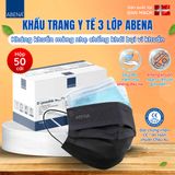  Khẩu trang y tế 3 lớp Abena kháng khuẩn mỏng nhẹ chống khói bụi vi khuẩn  (Hộp 50 cái) 
