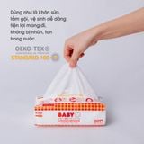  Khăn khô cao cấp cotton kháng khuẩn tiệt trùng Suzuran Japan tiện lời an toàn cho bé 80 miếng 