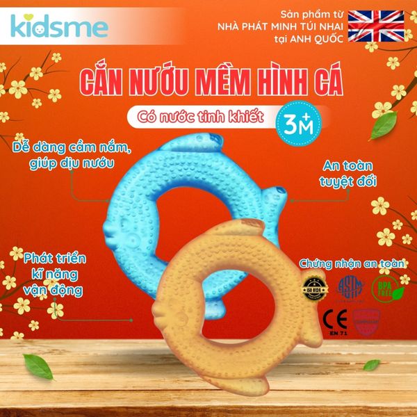  Cắn nướu mềm có nước hình cá kidsme. 