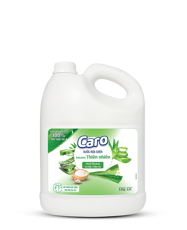 Nước rửa chén CARO Thiên nhiên Lô hội & Muối khoáng 3.4kg