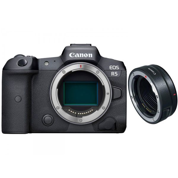 Canon EOS R5 + Ngàm chuyển EF-EOS R, Mới 100% (Chính Hãng Canon)