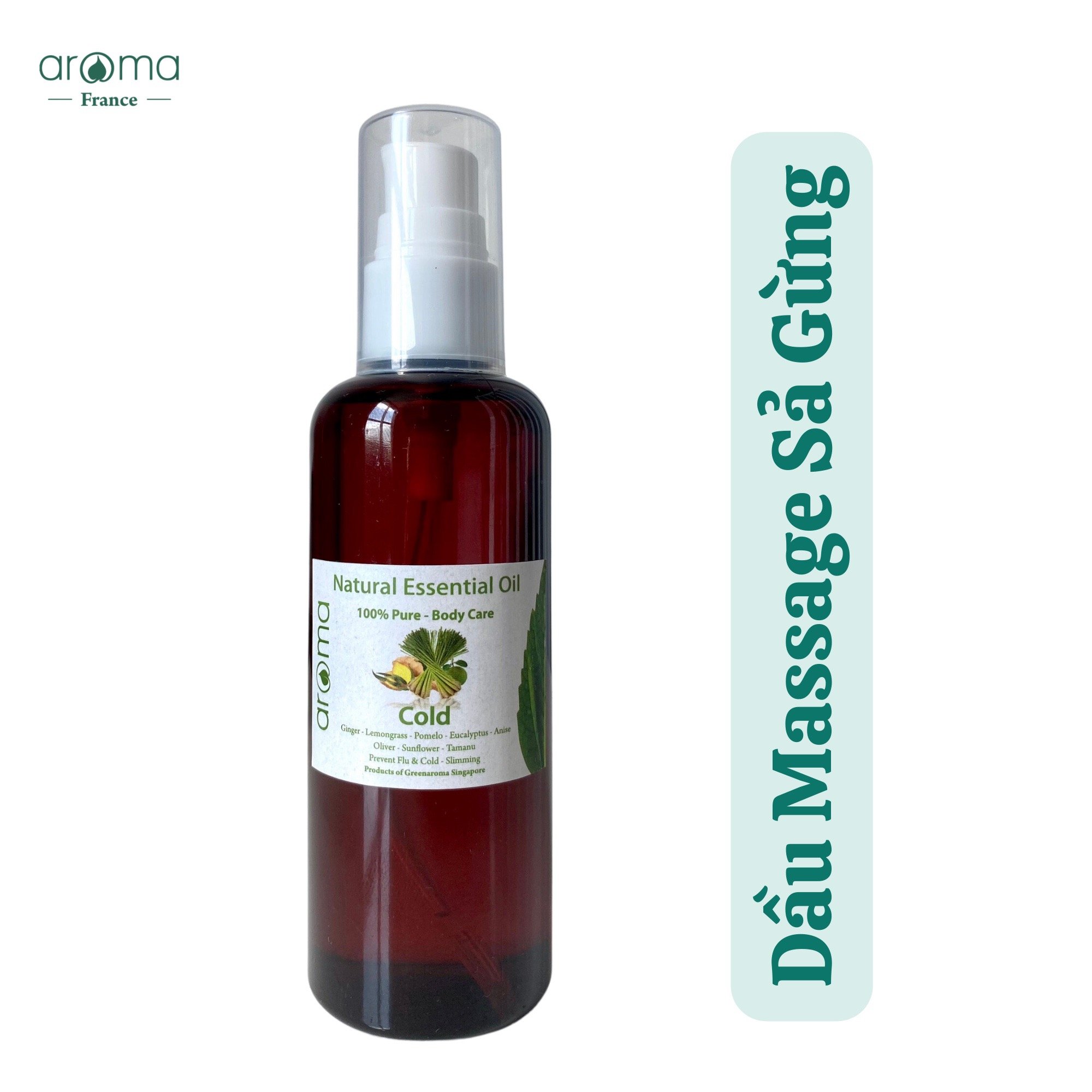 Dầu massage thư giãn, dầu xoa bóp, dầu massage dễ ngủ, dầu massage sả gừng - Cold body oil