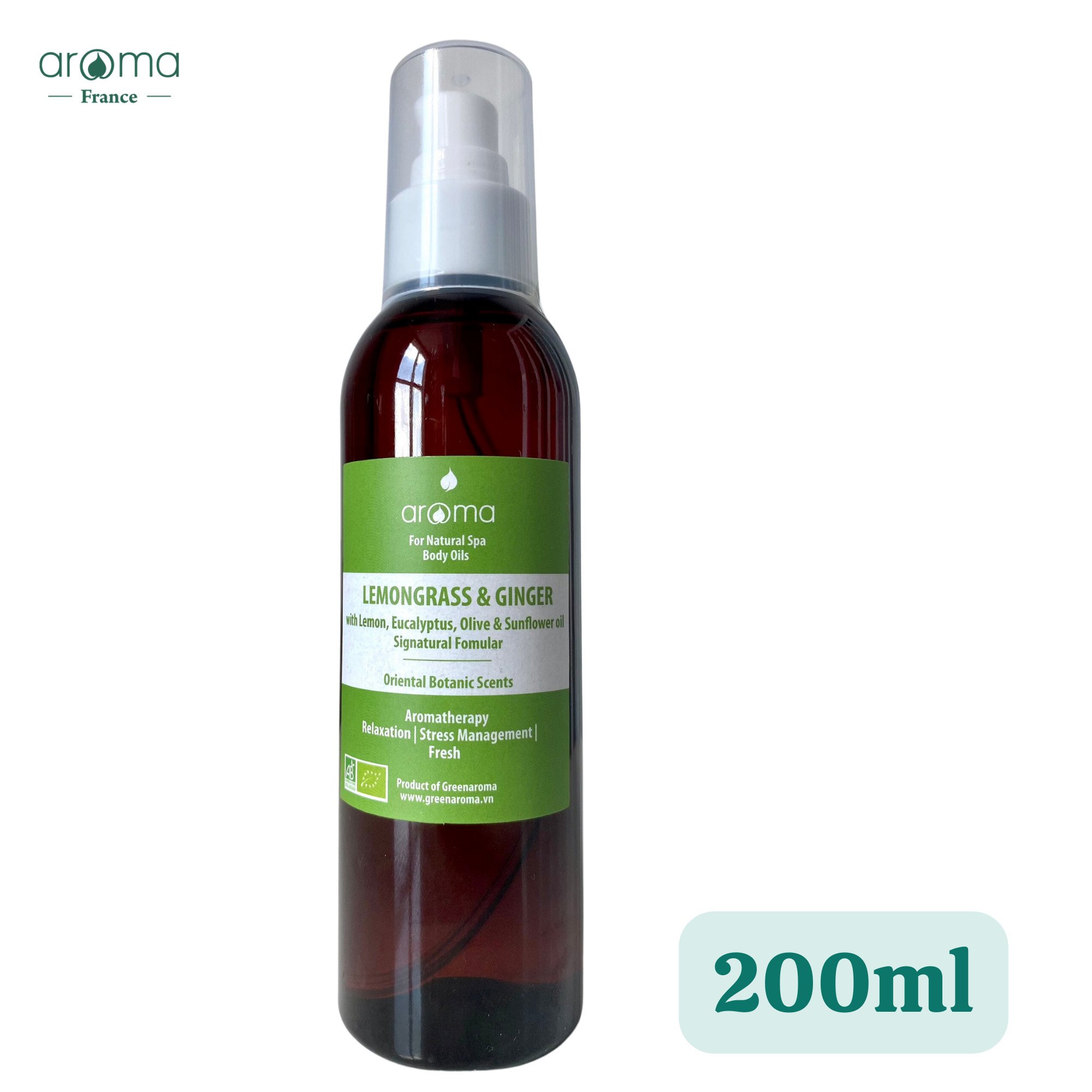 Dầu massage body thư giãn, dầu massage trị liệu, dầu xoa bóp giảm nhức mỏi Sả chanh & Gừng - Lemongrass & Ginger Body Oil 100ml - 500ml