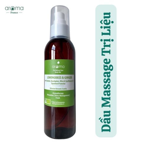 Dầu massage body thư giãn, dầu massage trị liệu, dầu xoa bóp giảm nhức mỏi Sả chanh & Gừng - Lemongrass & Ginger Body Oil 100ml - 500ml