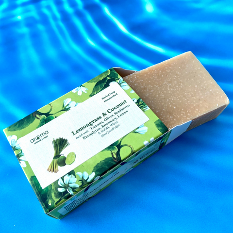 Xà phòng handmade Sả chanh - Lemongrass Handcrafted Soap 100Gr -  Xà phòng thiên nhiên Aroma - Xà phòng thủ công sả chanh