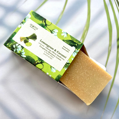 Xà phòng handmade Sả chanh - Lemongrass Handcrafted Soap 100Gr -  Xà phòng thiên nhiên Aroma - Xà phòng thủ công sả chanh
