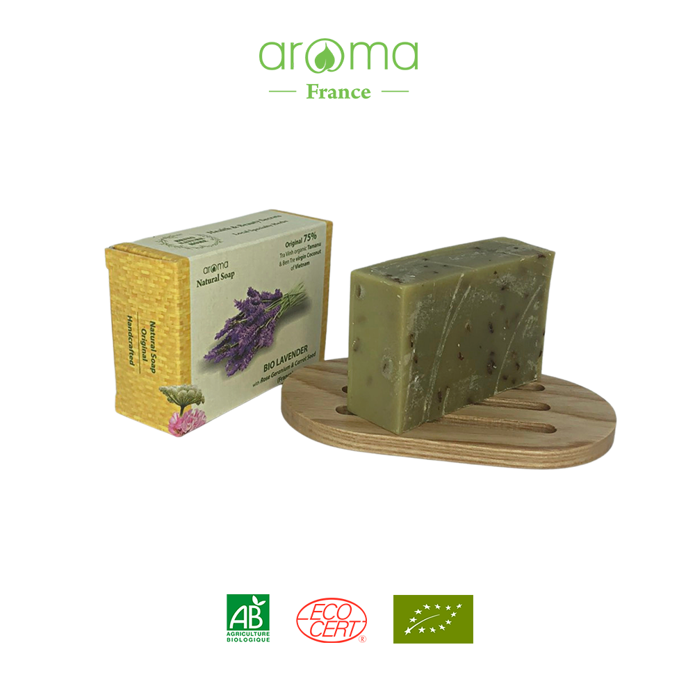 Xà phòng handmade Oải hương & Mù u - Lavender & Tamanu Handcrafted Soap  - Xà phòng thiên nhiên Aroma - Xà phòng thủ công oải hương & mù u